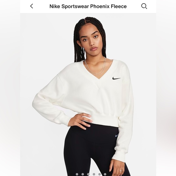 Nike Sportswear Phoenix Fleece Women's Cropped V-Neck - Picture 4 of 4